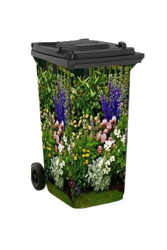 Wheelie bin sticker - bin, floral
